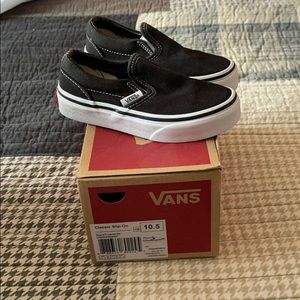 Vans kids 10.5 black slip on shoes